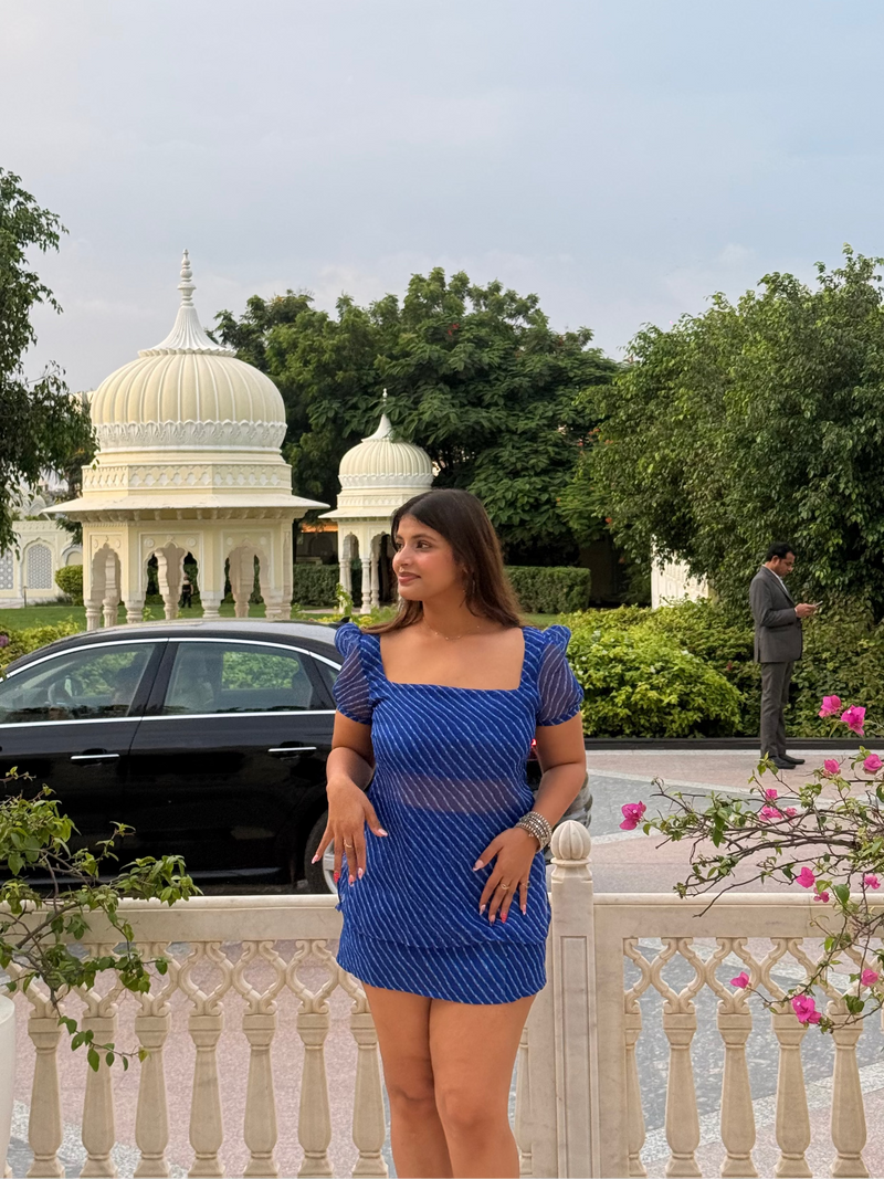 LEHER - Indigo Kurti & Skirt Set